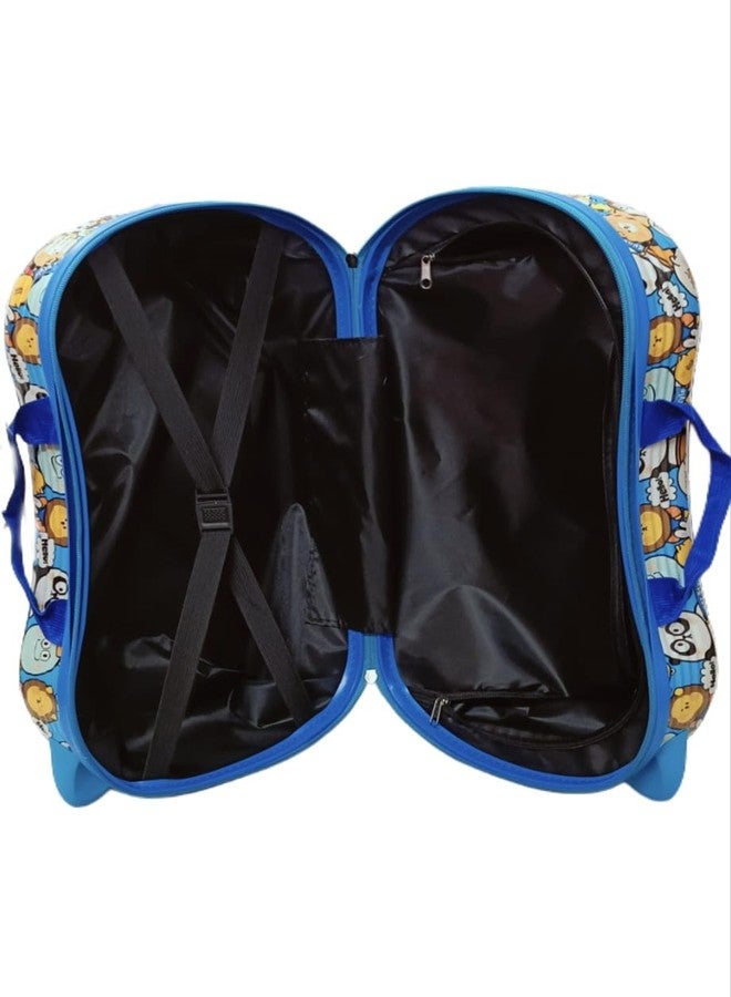 Swarn Products حقيبة سفر بعجلات من منتجات سوارن مزينة برسومات شخصيات كرتونية، حقيبة سفر لطيفة للأطفال الأولاد للسفر - عجلات دوارة 360 درجة - (أزرق) - Image 5